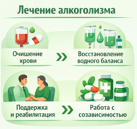 лечение алкоголизма в Пионерском этапы